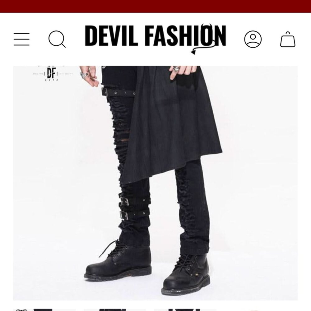 Devil Fashion "Incubus" Punk Ripped Trouser - Picture 5 of 11